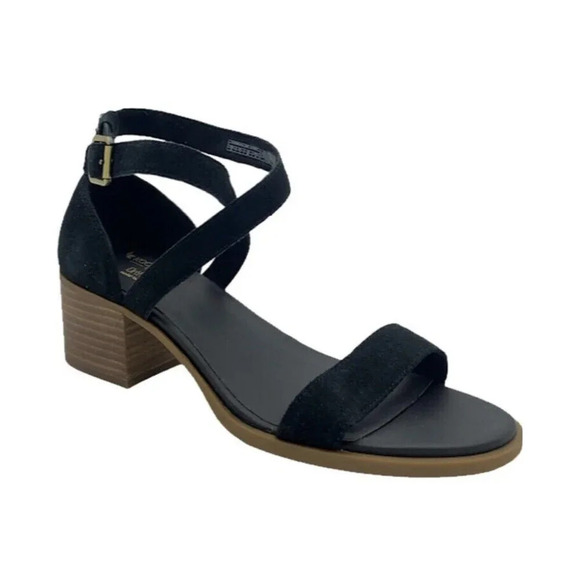 Koolaburra by UGG Black Suede Heeled Sandal Women's 8 Eliani Strappy Ankle Strap - Picture 1 of 13